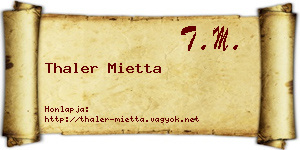 Thaler Mietta névjegykártya